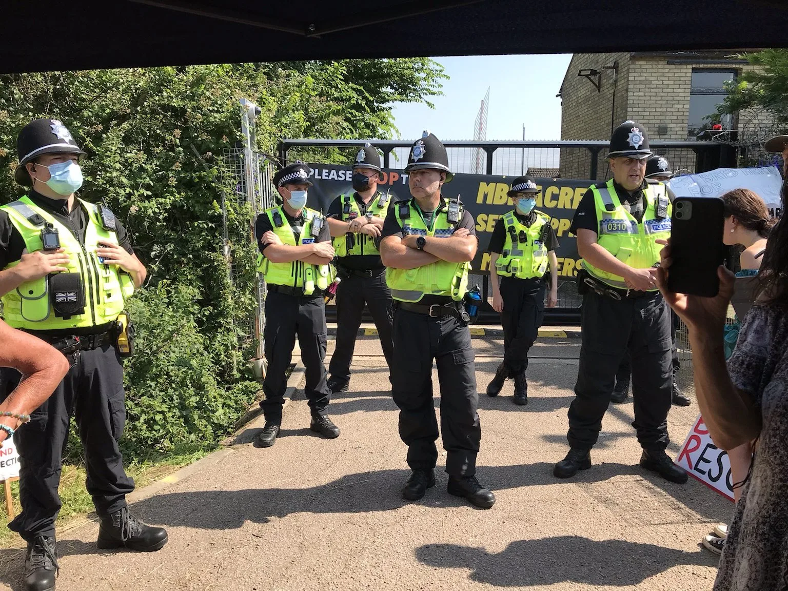 Protestors have been outside the heavily policed MBR Acres facility at Wyton near Huntingdon since July 2021.