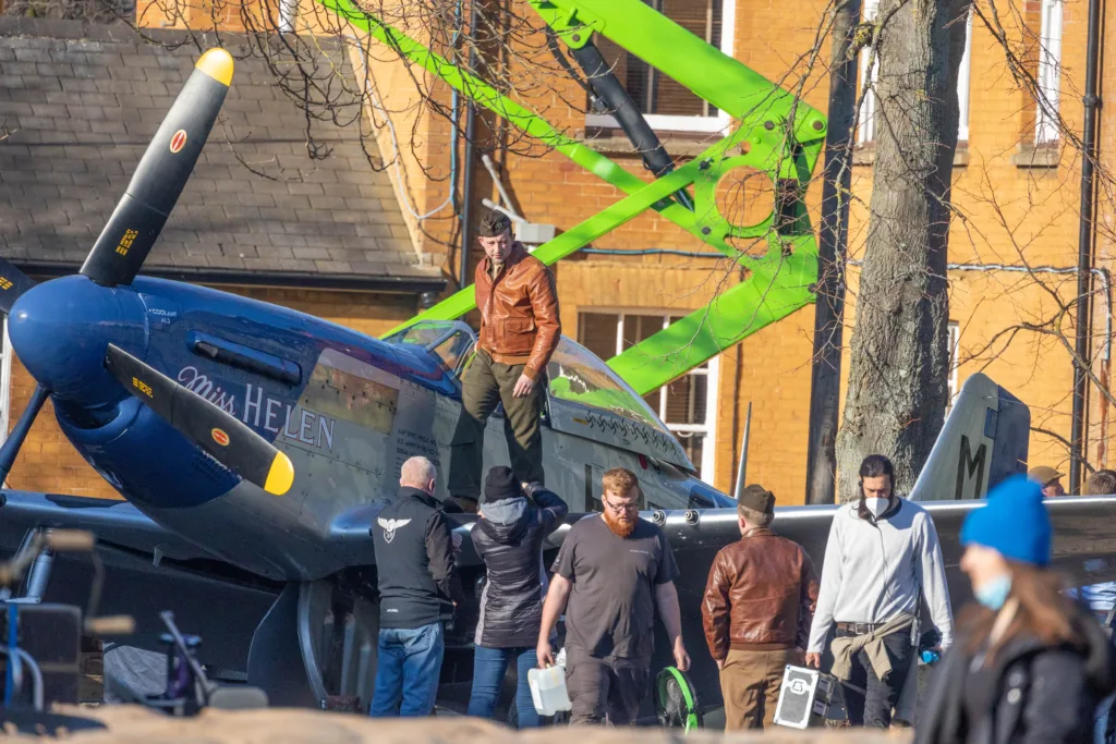 6888 Filming Duxford (Perry Tyler and Kerry Washington),Duxford, Cambridge Tuesday 14 February 2023. Picture by Terry Harris.