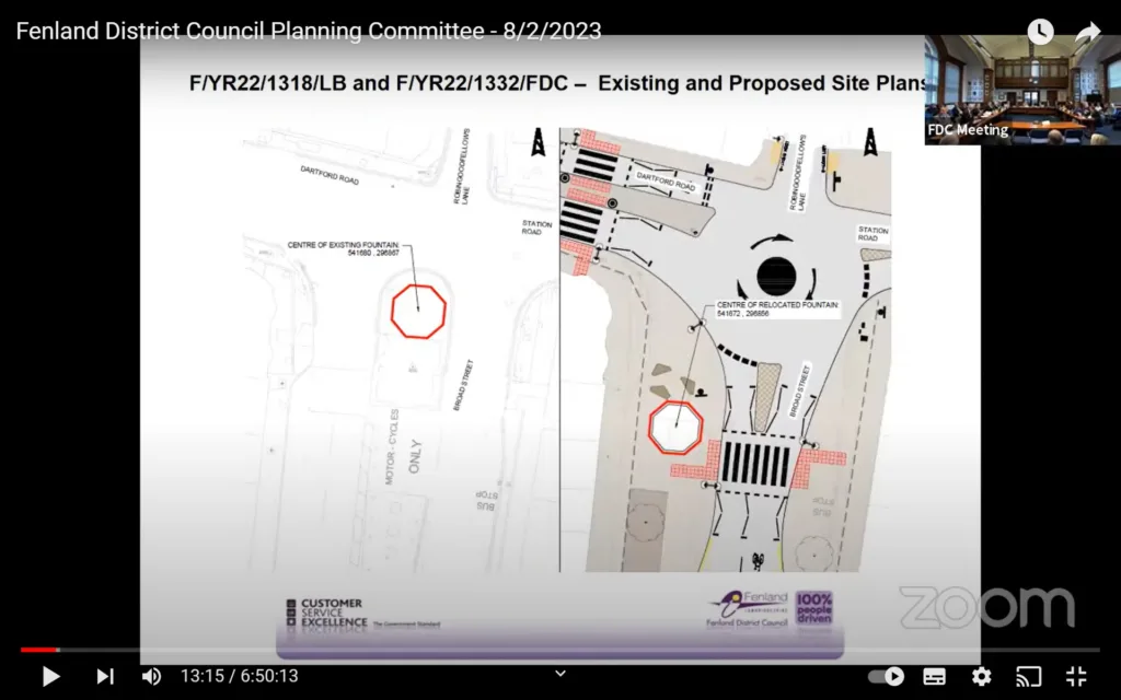 Plans for moving March fountain shown to planning committee