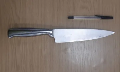 The knife that Tracey Armah pulled out and started to wave around before stabbing the counter of a Peterborough takeaway.