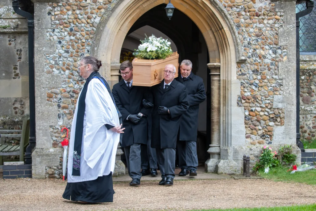 The funeral of former House of Commons Speaker Betty Boothroyd took place in St George's Church in Thriplow; mourners included Prime Minister Rishi Sunak. PHOTO: Bavmedia