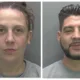 Gareth Farrington and Rachel McGill; both jailed for burglary