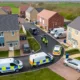 Scene of one of two murders in Cambridgeshire last night: police at a house in Meridian Close, Bluntisham, where the body of one of the victims was found at just after 9pm following reports reports of gunshots.