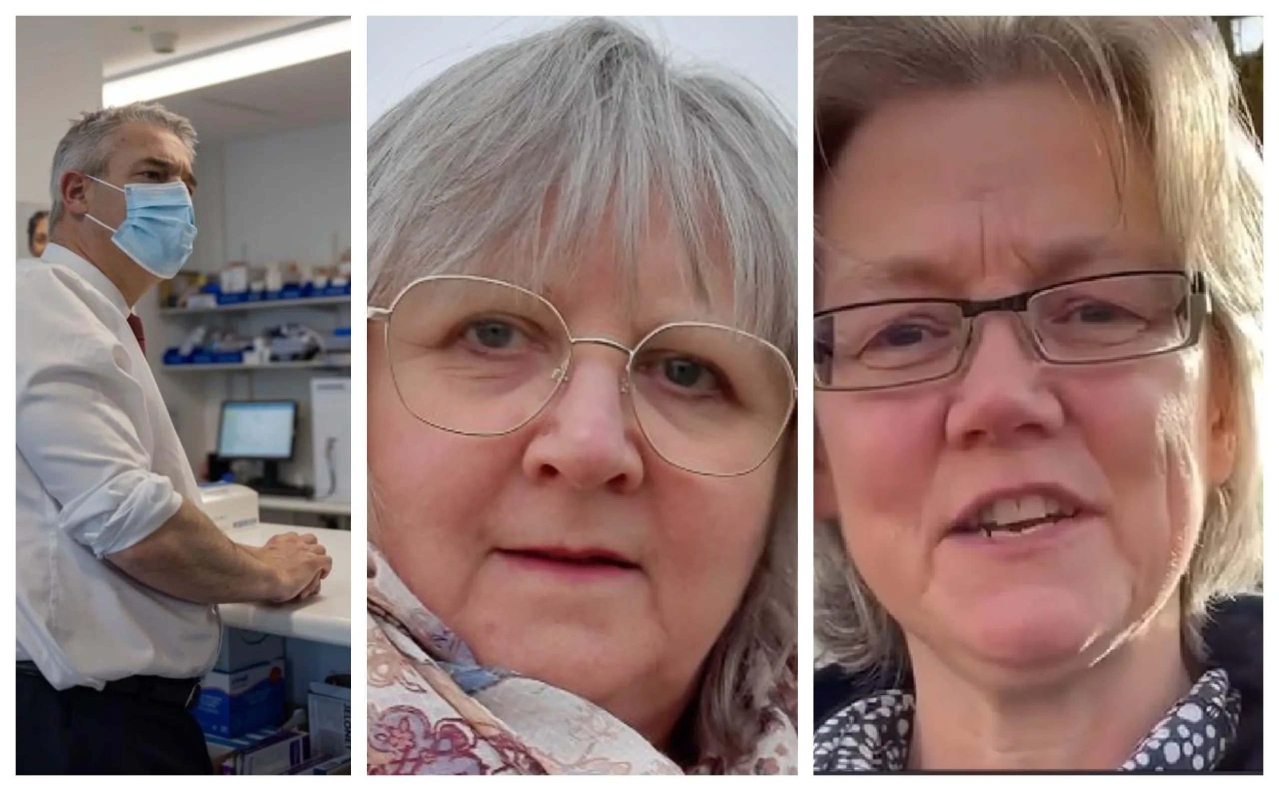 Steve Barclay MP (left) with the councillors trying to support Sutton as its faces closure of its village GP surgery. On the right: Cllr Anna Bailey, East Cambs Council leader and Cllr Lorna Dupre, the local councillor who has already got 2,000 signatures on a petition.