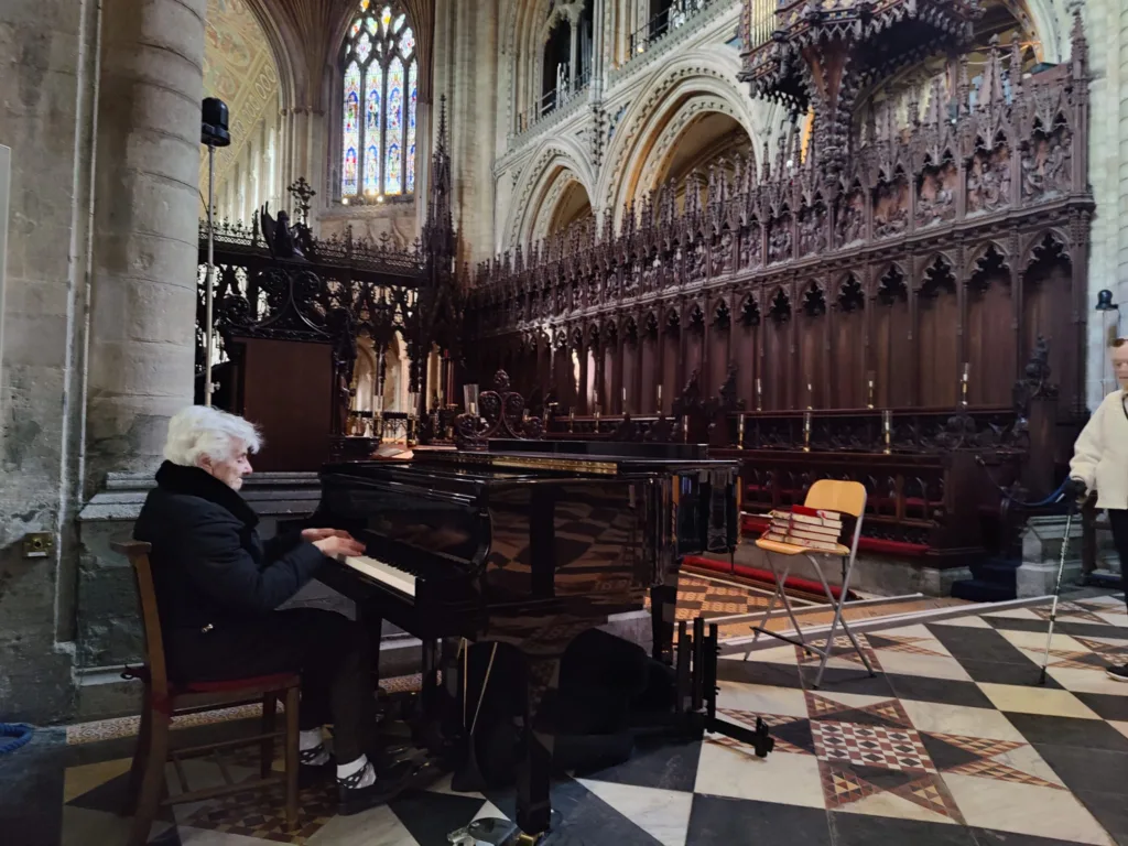 Hilton Park Care Home at Bottisham arranged for their resident, Betty, to visit Ely cathedral and to play, once more, the grand piano. 