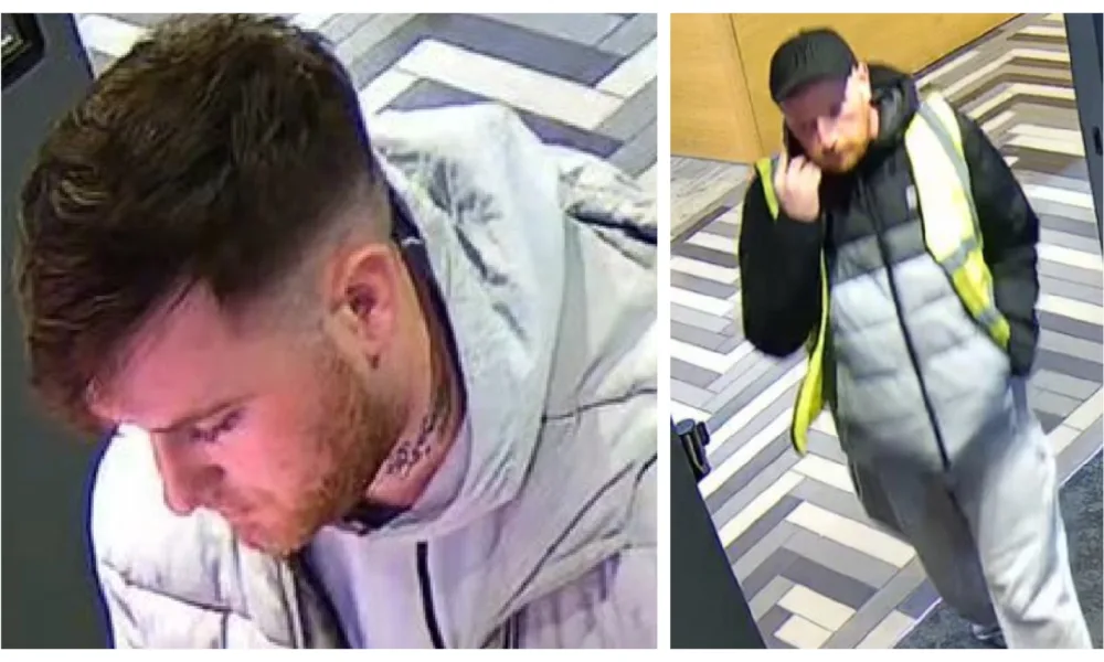 Police have released CCTV images of two men they would like to speak to in connection with attempted thefts after 34 lorries were cut open.