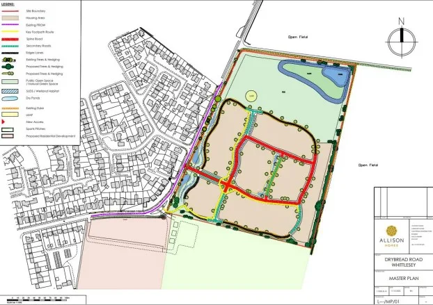 Site for 175 homes is described as on land south of 250 Drybread Road, Whittlesey, which, Allison Homes have told planners is “located 1.2 miles from the town centre and is accessible by foot or bike”.