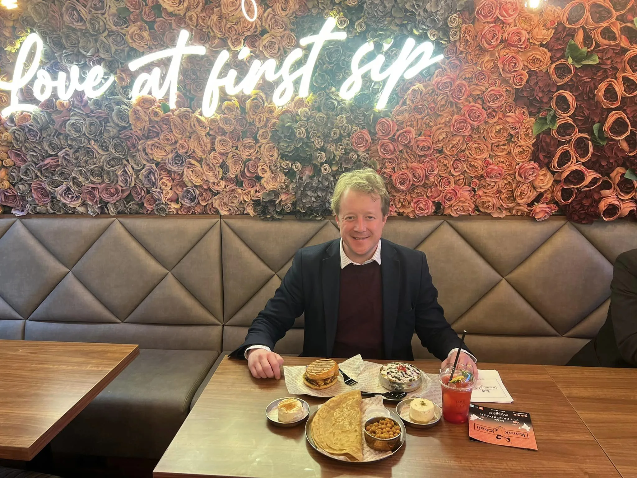 Carry on – the message to MP Paul Bristow after finding most back his support of local cafes and restaurants after he posted phots of a visit to Karak Chai in Lincoln Road, Peterborough