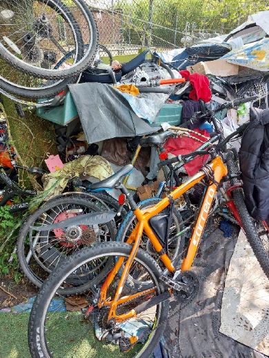 Kamil Mielncizk, 31, is in prison for breaching a CBO, and entering Wisbech recycling centre through a fence. The homeless man lives on this campsite next to the centre and has refused all offers of help.  