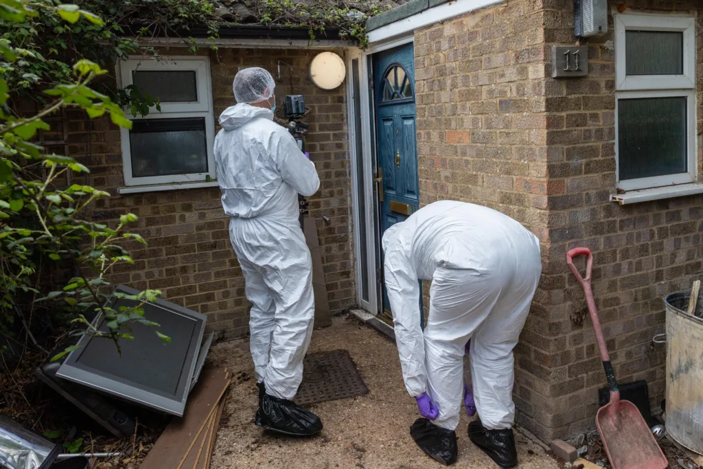 A murder investigation is underway following the death of a man in Ramsey, Cambridgeshire.. Emergency services were called to reports of concern for a man, in his 50s, at a property in Oswald Close at 3.41pm yesterday (2 May).
Oswald Close, Ramsey
Wednesday 03 May 2023. 
Picture by Terry Harris.