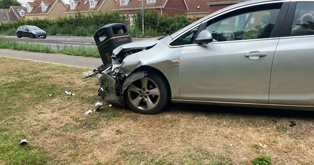 These were the dramatic scenes that greeted officers when they were called to a collision involving two vehicles in Cromwell Road, Wisbech, in August last year. 