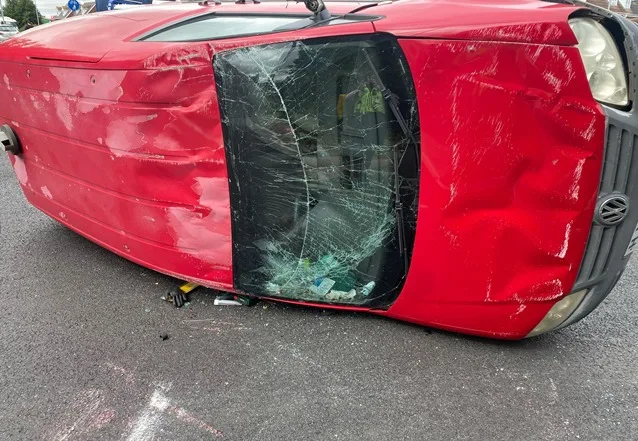 These were the dramatic scenes that greeted officers when they were called to a collision involving two vehicles in Cromwell Road, Wisbech, in August last year. 