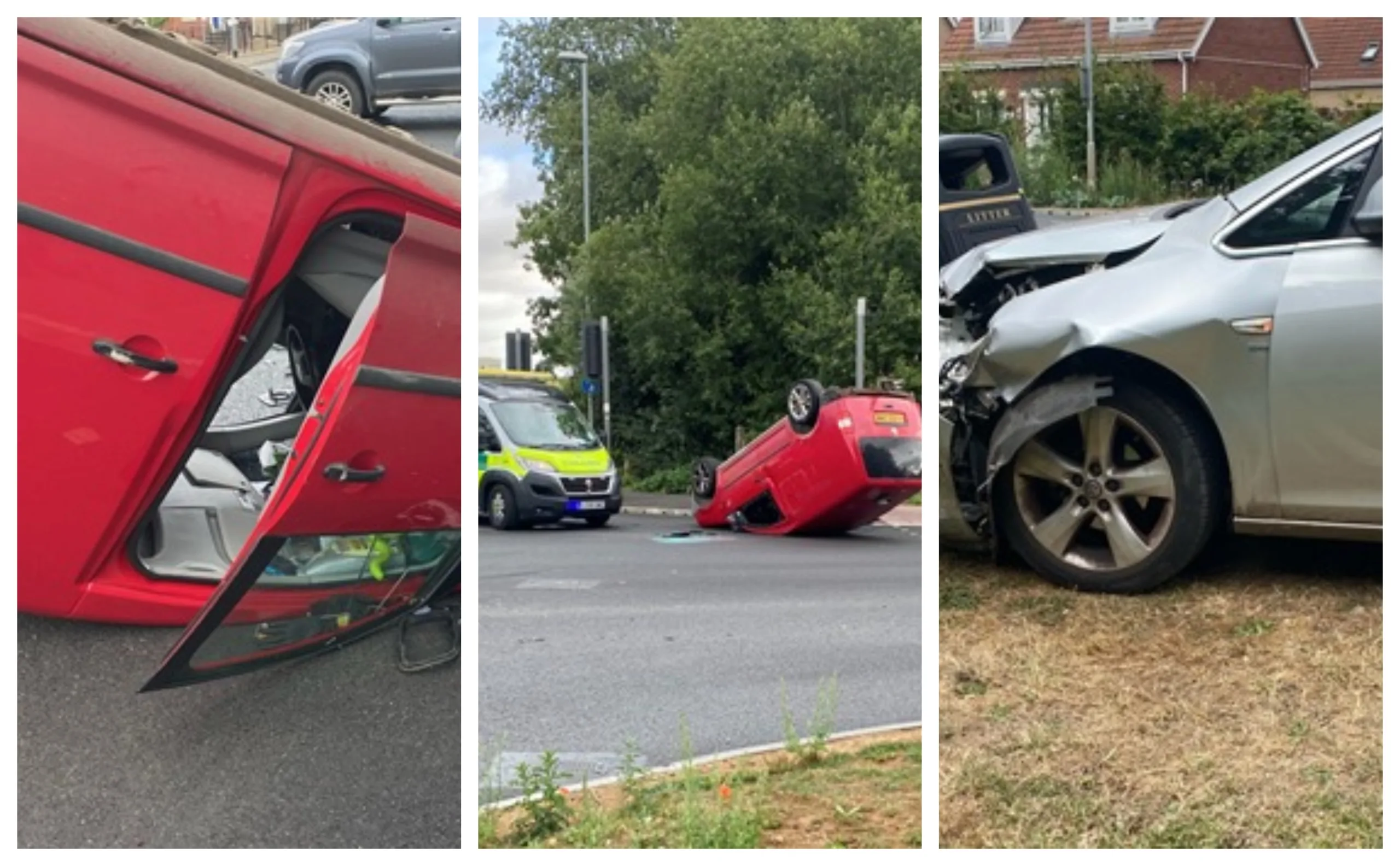 These were the dramatic scenes that greeted officers when they were called to a collision involving two vehicles in Cromwell Road, Wisbech, in August last year.