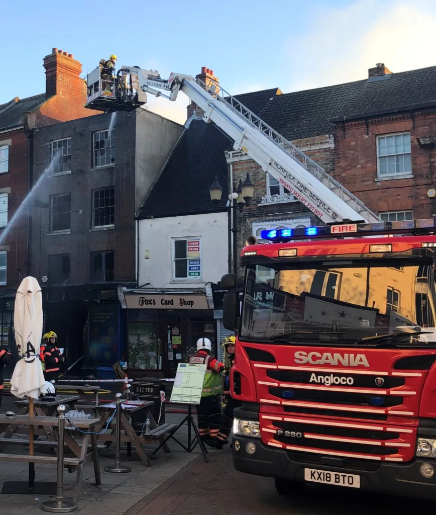 An application to demolish what is left of 5 Market Place Wisbech is before Fenland District Council. It was destroyed by fire more than a year ago.