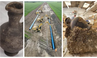 An offering to ancient gods has been found during the construction of a huge new water main grid.