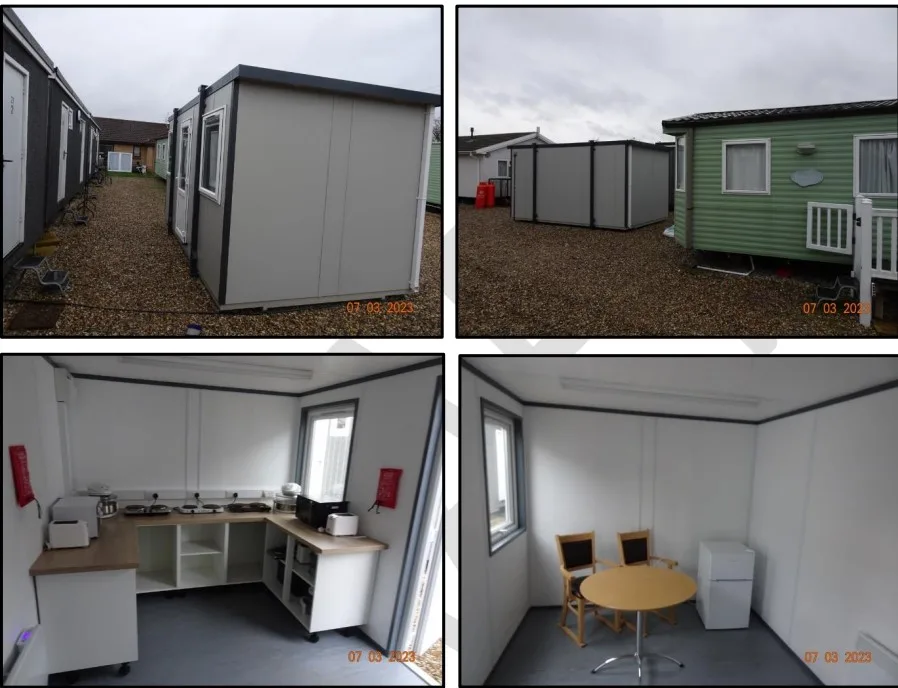 Staff welfare unit at Soham Lodge - inside views 