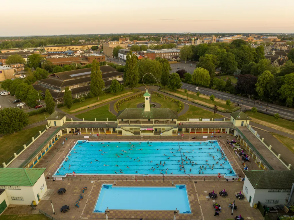 Over 200 swimmers rise early for the 4:30am Summer Solstice Sunrise to take a swim in the city’s Lido Pool,City Lido, Peterborough Wednesday 21 June 2023. Picture by Terry Harris.