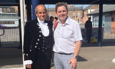 And we are off - setting off from #FabulousFens #Wisbech bus station - on course for Peterborough- a well dressed High Sheriff and true Wisbech Champion Dr Bharat Khetani