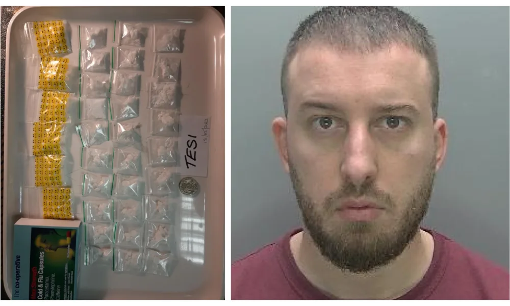 Drug dealer Leonard Seferi was caught with 35 bags of cocaine, worth more than £1,850, hidden in a paracetamol packet and a second sim card in his pocket.