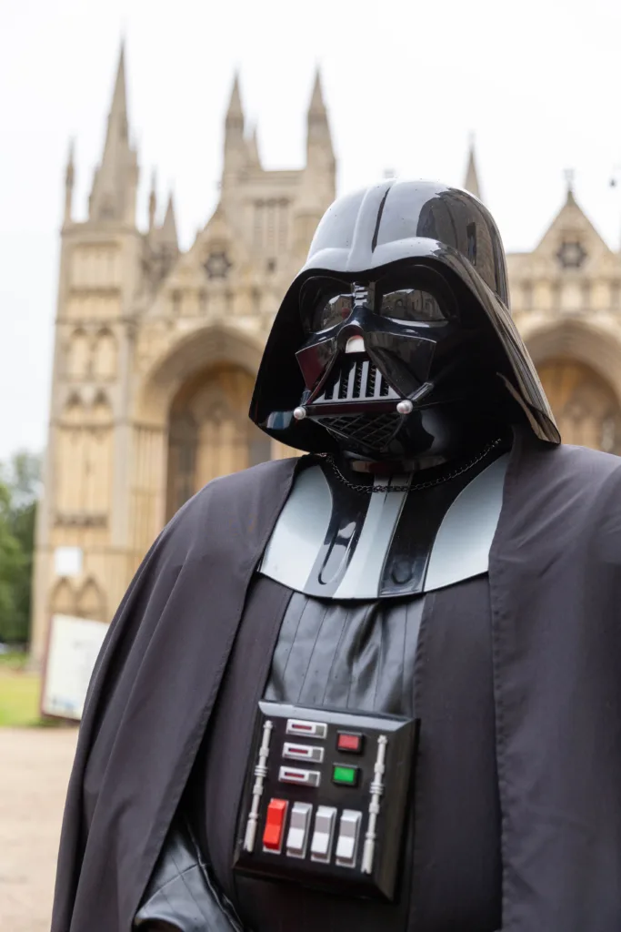 Star Wars Cosplay at the cathedral. The Unofficial Galaxies Exhibition The privately owned exhibition of authentic movie memorabilia will open on Wednesday July 19 in Peterborough Cathedral. PHOTO: Terry Harris 