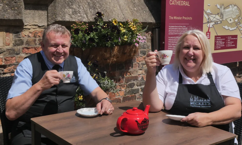 Tracy and Graham Cleaver, previous owners of The Old Copper Kettle in Crowland, have opened Becket’s tea rooms at Peterborough Cathedral.