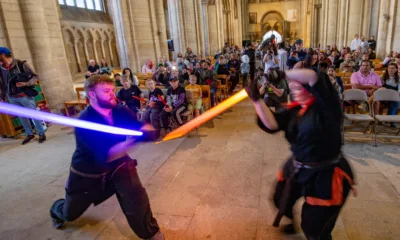 cosplay event at the Cathedral as part of a Star Wars Exhibition., Cathedral, Peterborough Friday 04 August 2023. Picture by Terry Harris.