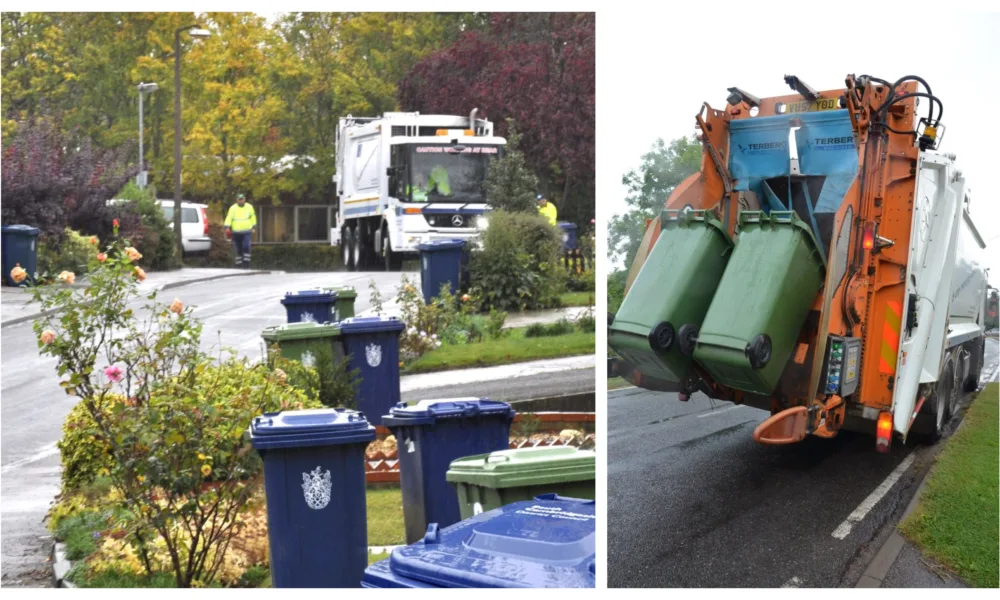 From the week beginning Monday 18 September, household bins will not be collected on a Monday as refuse workers across South Cambridgeshire and Cambridge move to a four-day week.