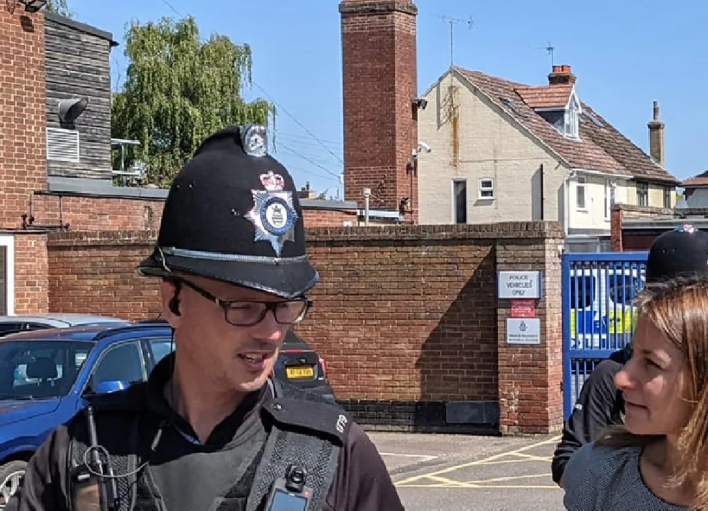 CAPTION: MP Lucy Frazer in July was out in Ely in July to meet with Superintendent Adam Gallop and Darryl Preston, police and crime commissioner, to discuss local issues.