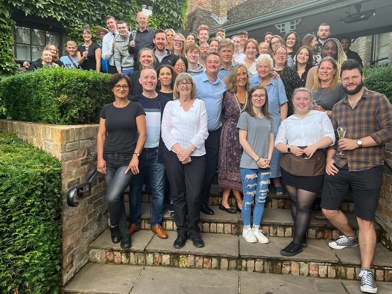 Hotel staff at the Old Bridge Hotel, Huntingdon, pay tribute to former owners and to welcome new owners Chestnut who plan few changes to a ‘winning formula’ PHOTO: Old Bridge Hotel