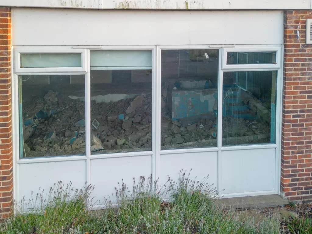 St George’s hydrotherapy pool has been totally dismantled and as can be seen from these close-up drone photos, has categorically been removed from any future use. PHOTO: Terry Harris