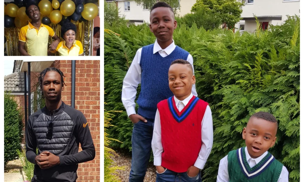 Jesse Nwokejiobi (top left)with his mother Rita and (right) with his brothers Prince and Elijah. The family authorised release of the photos.