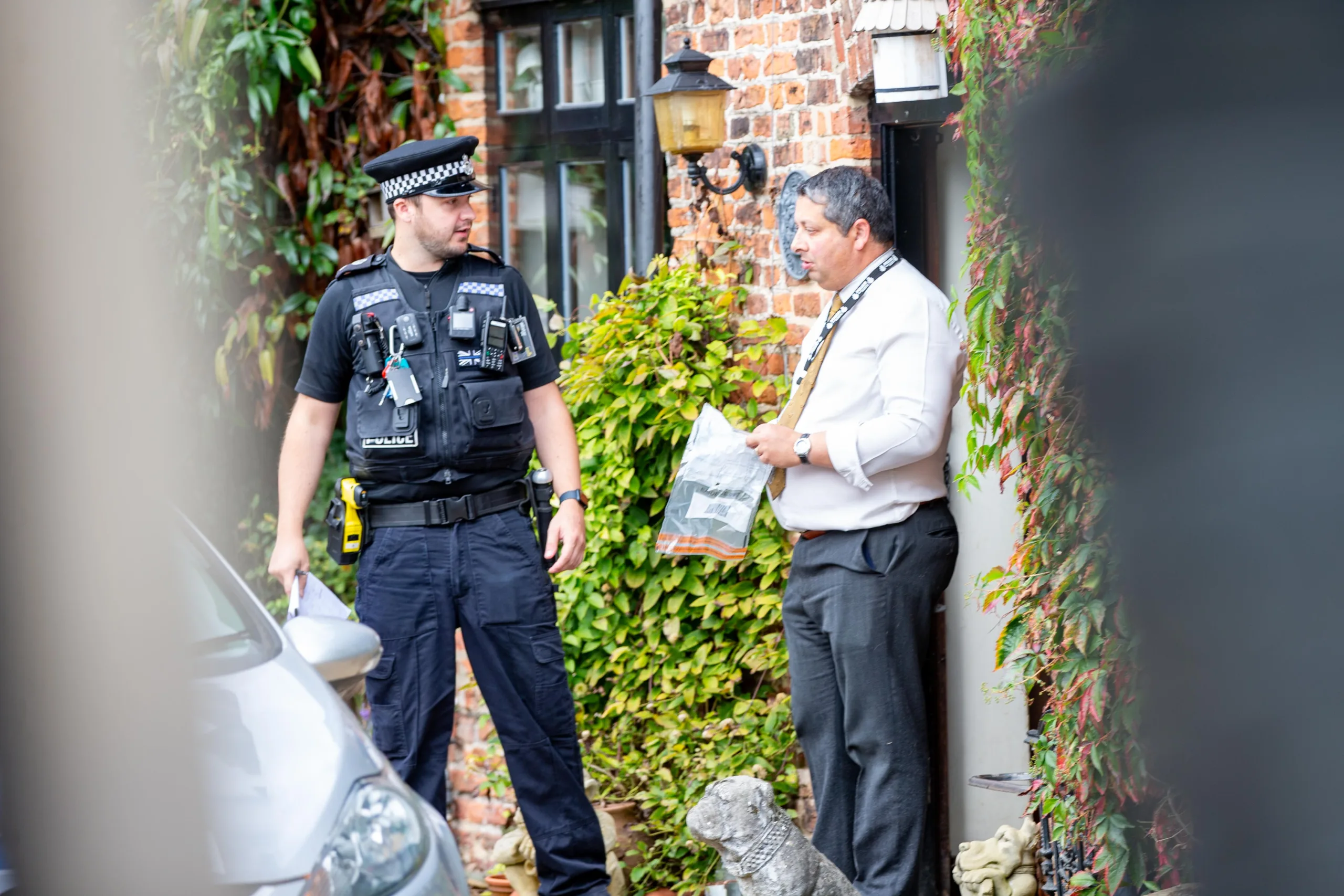 Police have been at Banyer Hall, Emneth, since Monday following the discovery of the body of Lesley Page. Provisional results from a post mortem carried out yesterday on Mrs Page “showed the cause of death as gunshot wounds to the torso”. PHOTO: Terry Harris