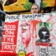 Blood on the line - a protestor in a wheelchair with her placard. On Thursday, an estimated 1,000 people – one for every ticket office facing closure - marched for the cause.