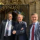 Dean of Peterborough Cathedral, the Very Revd Chris Dalliston, with David Lammy, Shadow Foreign Secretary, and Peterborough prospective Parliamentary candidate Andrew Pakes