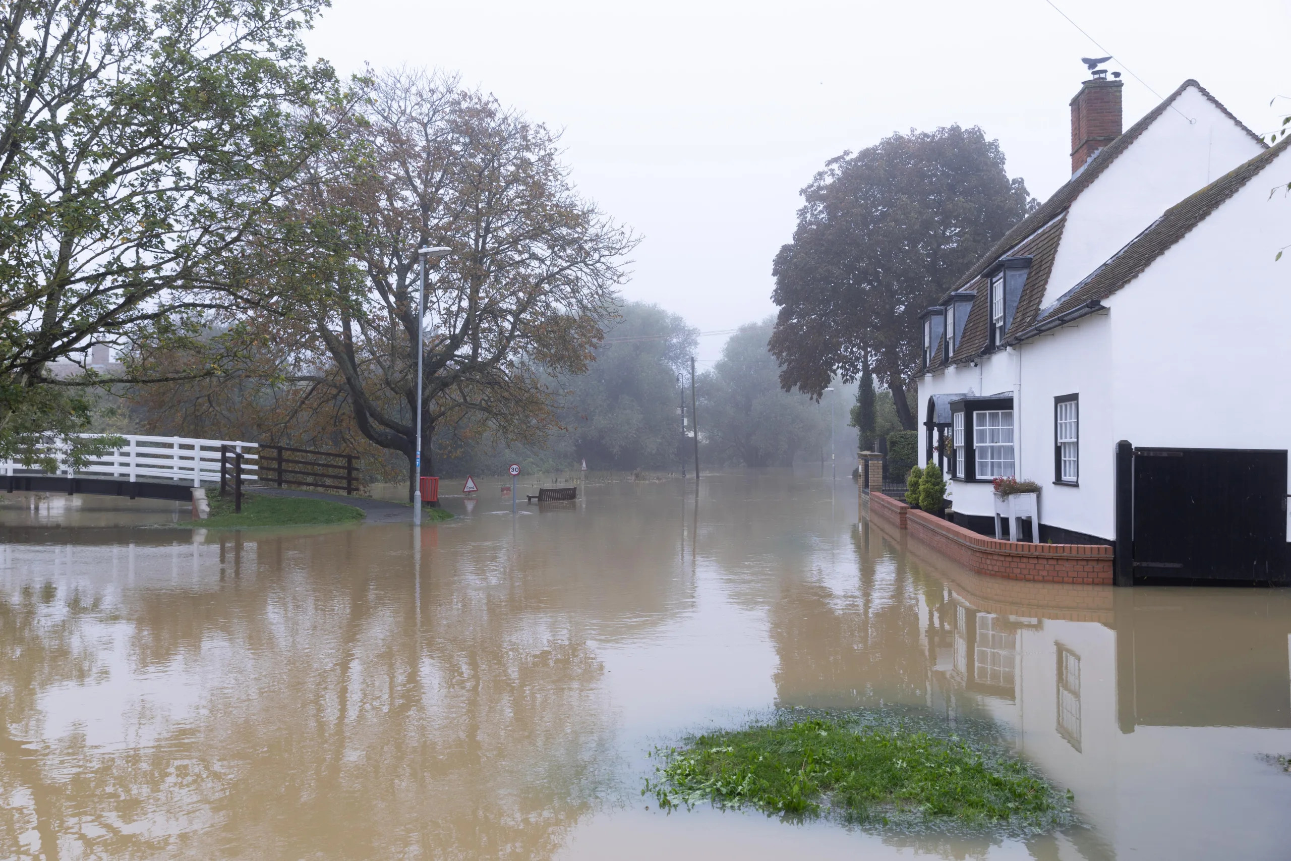 Flooding, Alconbury Weston Saturday 21 October 2023. Picture by Terry Harris.