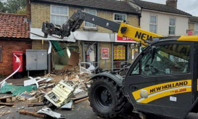 At least three men targeted the ATM in Bassingbourn using two stolen vehicles – a Mitsubishi L200 stolen last night and an Audi RS6, also stolen from Cambridgeshire.