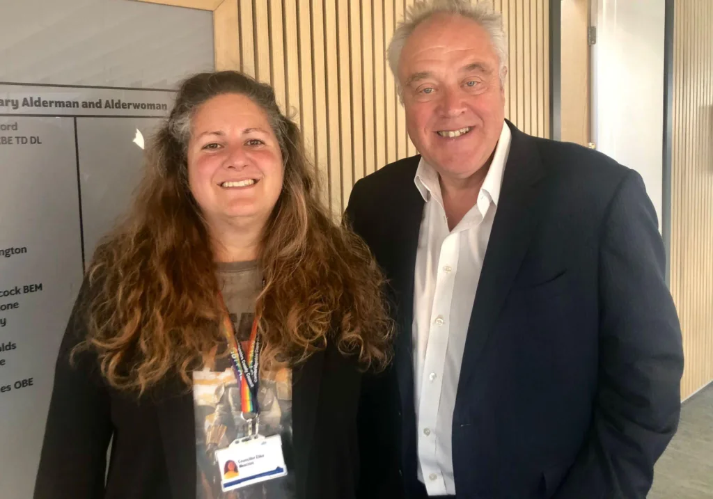 Cllr Elisa Meschini with Cllr Richard Howitt, chair of the county council’s adults and health committee