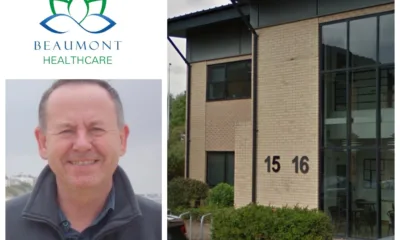 Offices of Beaumont Healthcare Ltd at 15 Eaton Court, Colmworth Business Park, Eaton Socon, St Neots and (bottom left) Unison Cambridgeshire branch secretary Rob Turner