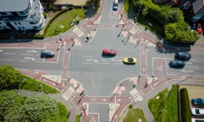 Aerial view of CYCLOPS Histon Rd. In total, 6,400m of footpaths, 8,000m of cycle lanes and 540m of bus lane have been created.