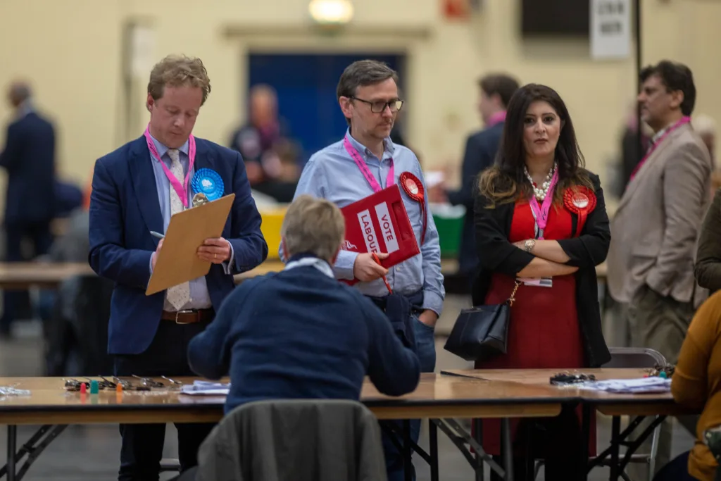 Election count 2022 when Peterborough Conservatives retained control after 19 out of 60 were up for election. Tories had 28 councillors – no change. However, in 2023 and following defections they are, technically, down to 22 with the latest defection although the level of defection is in doubt. PHOTO: Terry Harris 