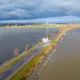 Road starts to flood as severe flood warning is issued for the B1040, B1040, Whittlesey Monday 11 December 2023. Picture by Terry Harris.