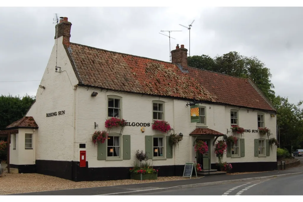 Elgoods pub, the Rising Sun at Leverington, before a fire last night. PHOTO: Elgoods 