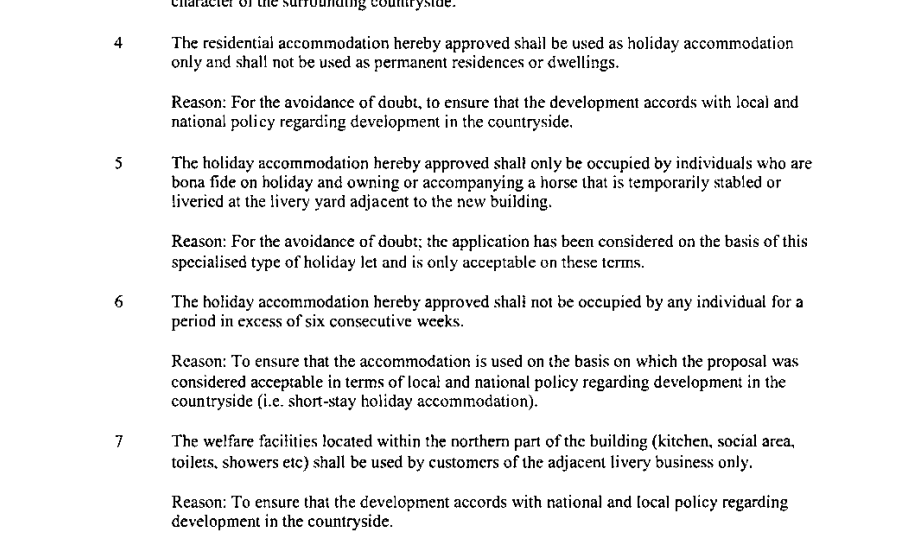 Conditions which are in the original planning consent and which Bidwells now want to ‘regularise’ 