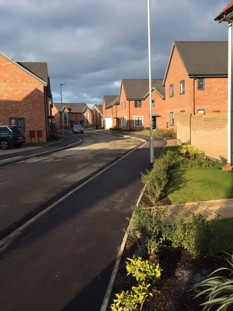 Part of the new housing development at Alconbury Weald