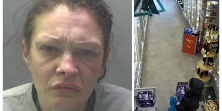 Footage released by Cambridgeshire Police show Michelle Blades brazenly shoplifting from Peterborough stores. She was described by a judge as a menace.