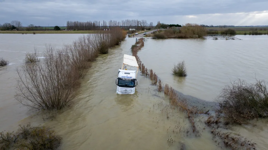 Abandoned lorry on Welney Wash road, on the Cambridgeshire/Norfolk border. PHOTO: Bav Media 