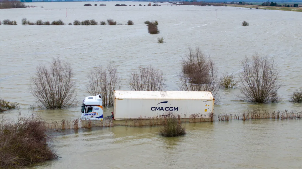 Abandoned lorry on Welney Wash road, on the Cambridgeshire/Norfolk border. PHOTO: Bav Media 