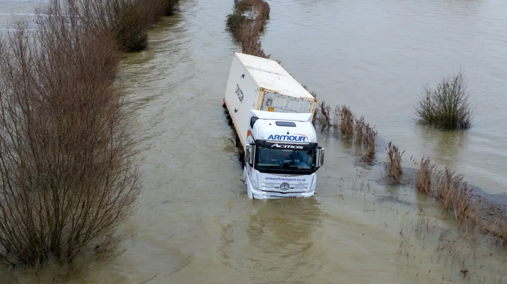 Abandoned lorry on Welney Wash road, on the Cambridgeshire/Norfolk border. PHOTO: Bav Media 