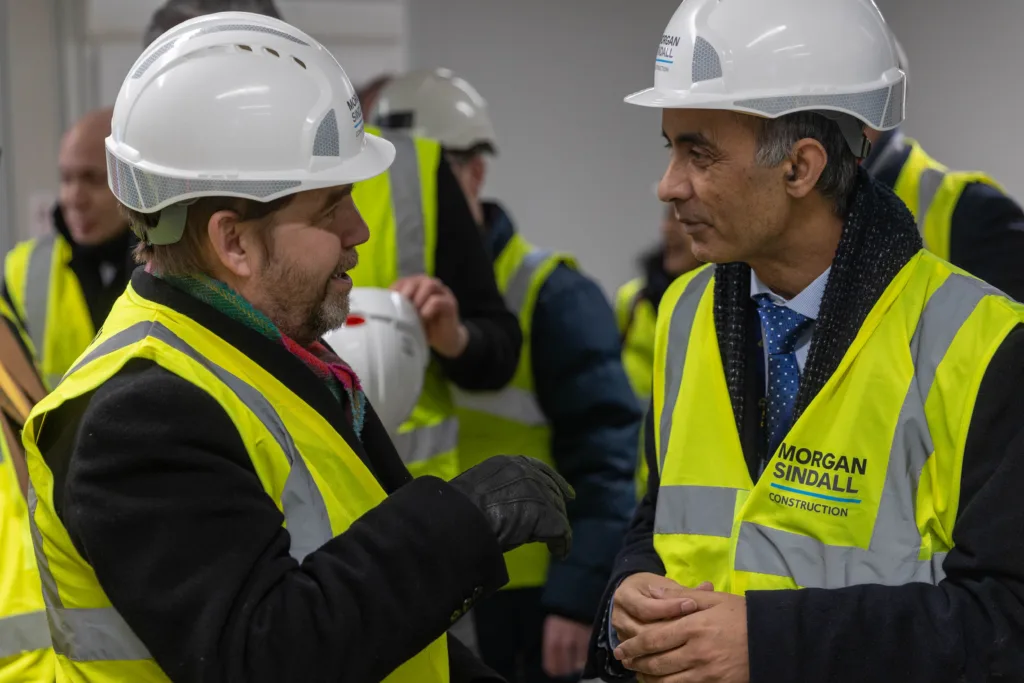 Anglian Ruskin University topping out ceremony for an extension to the Peterborough campus that will incorporate a ‘Living Lab’ public science and technology space. It will open in September. PHOTO: Terry Harris. 