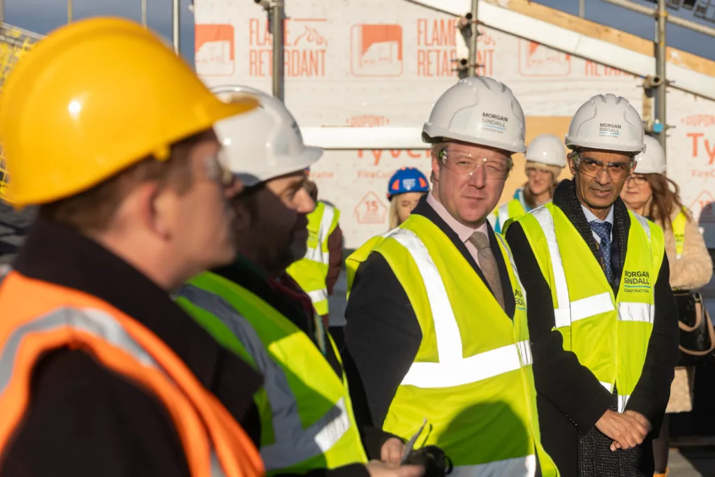 Anglian Ruskin University topping out ceremony for an extension to the Peterborough campus that will incorporate a ‘Living Lab’ public science and technology space. It will open in September. PHOTO: Terry Harris. 